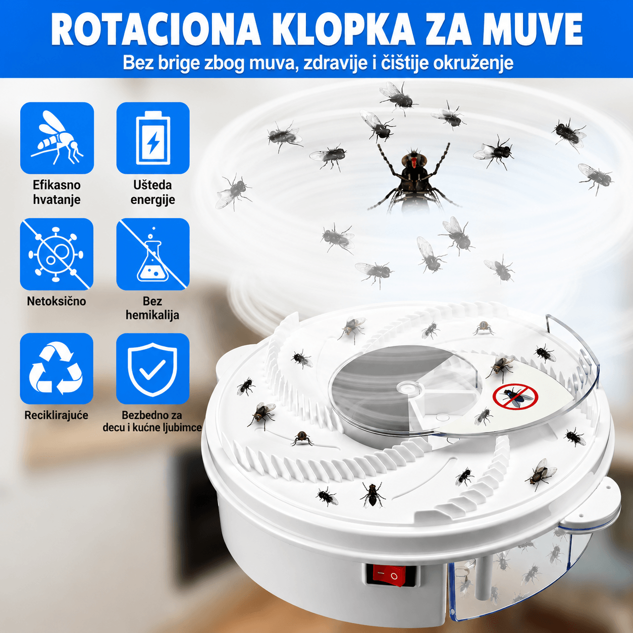 Rotaciona Klopka za Mušice – Efikasno Rešenje Bez Hemikalija